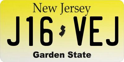 NJ license plate J16VEJ