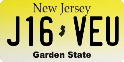 NJ license plate J16VEU