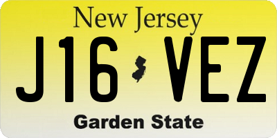 NJ license plate J16VEZ