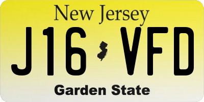 NJ license plate J16VFD