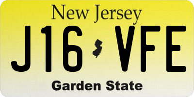 NJ license plate J16VFE