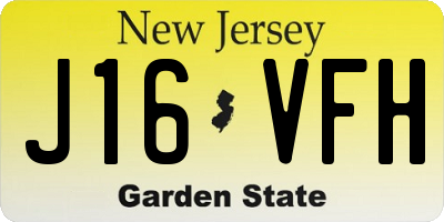 NJ license plate J16VFH