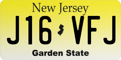 NJ license plate J16VFJ
