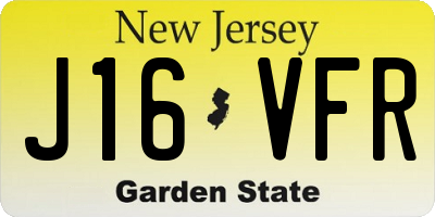 NJ license plate J16VFR