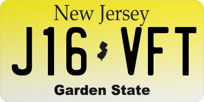 NJ license plate J16VFT
