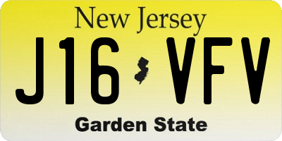 NJ license plate J16VFV