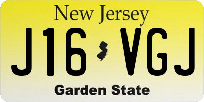 NJ license plate J16VGJ