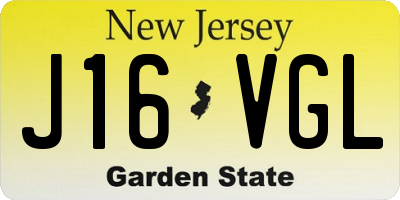 NJ license plate J16VGL