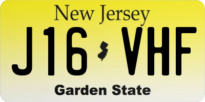 NJ license plate J16VHF