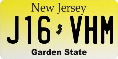 NJ license plate J16VHM