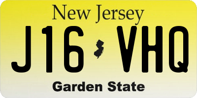 NJ license plate J16VHQ