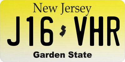 NJ license plate J16VHR
