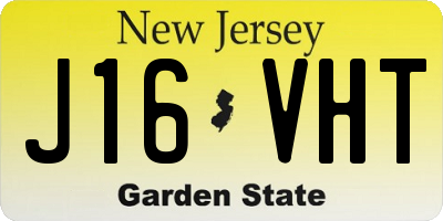 NJ license plate J16VHT