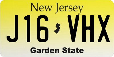 NJ license plate J16VHX