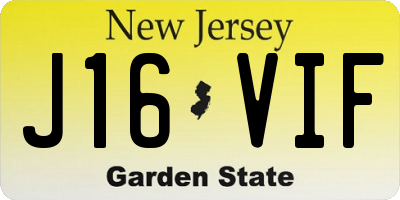 NJ license plate J16VIF