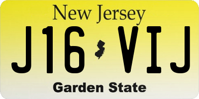 NJ license plate J16VIJ