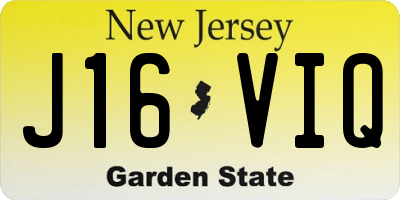 NJ license plate J16VIQ