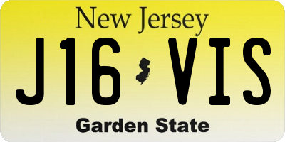 NJ license plate J16VIS