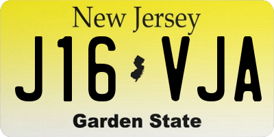 NJ license plate J16VJA