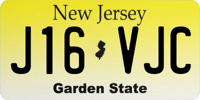 NJ license plate J16VJC