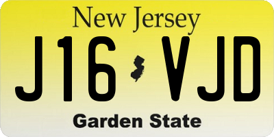 NJ license plate J16VJD