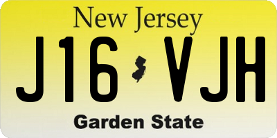 NJ license plate J16VJH