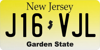 NJ license plate J16VJL