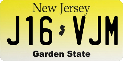 NJ license plate J16VJM