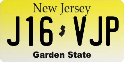 NJ license plate J16VJP