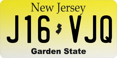 NJ license plate J16VJQ