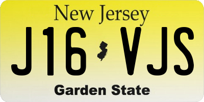 NJ license plate J16VJS