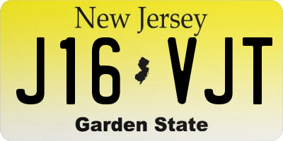 NJ license plate J16VJT