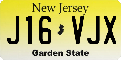 NJ license plate J16VJX