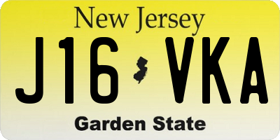 NJ license plate J16VKA