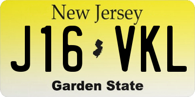 NJ license plate J16VKL