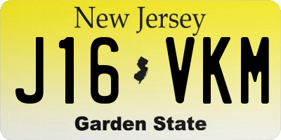NJ license plate J16VKM