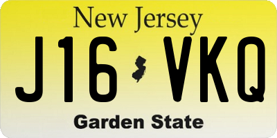 NJ license plate J16VKQ