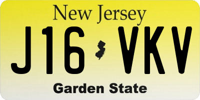 NJ license plate J16VKV