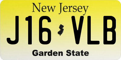 NJ license plate J16VLB