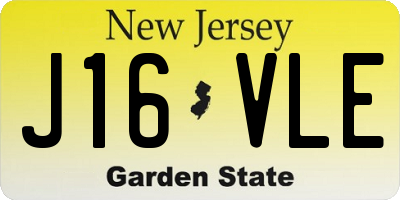 NJ license plate J16VLE