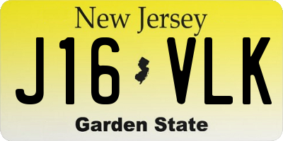 NJ license plate J16VLK