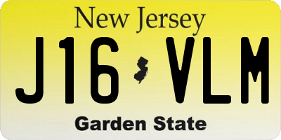 NJ license plate J16VLM