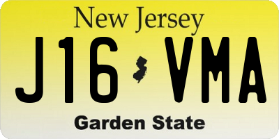 NJ license plate J16VMA