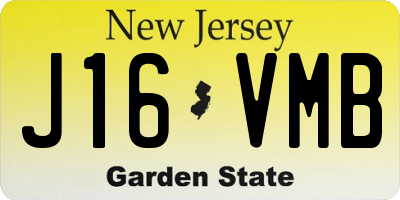 NJ license plate J16VMB