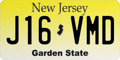 NJ license plate J16VMD