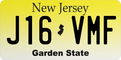NJ license plate J16VMF