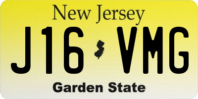 NJ license plate J16VMG