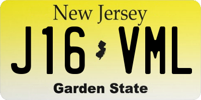 NJ license plate J16VML