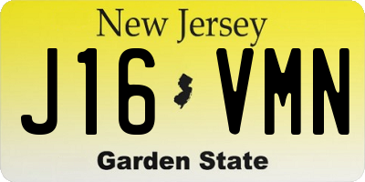 NJ license plate J16VMN