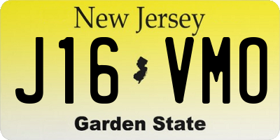 NJ license plate J16VMO
